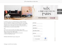 Win a trip for 2 to Paris, $5,000 spending money + a $5,000 'Coco Republic' voucher! (VIC Residents ONLY)