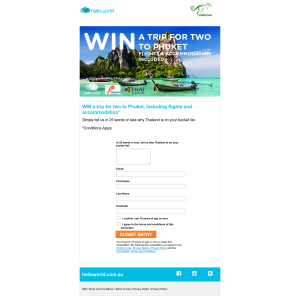 Win a trip for 2 to Phuket!
