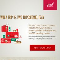 Win a trip for 2 to Positano, Italy!