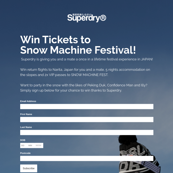 Win a trip for 2 to Snow Machine Festival in Japan!