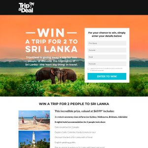 Win a Trip for 2 to Sri Lanka