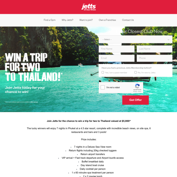 Win a Trip for 2 to Thailand