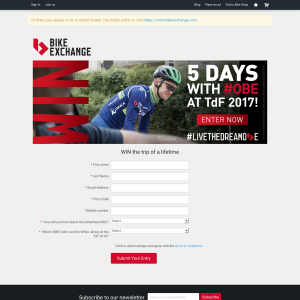 Win a trip for 2 to the 2017 'Tour de France'!