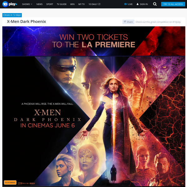 Win a trip for 2 to the premier of X-Men Dark Phoenix in LA!