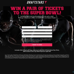 Win a trip for 2 to the Super Bowl!