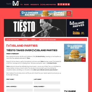 Win a Trip for 2 to the [V] Island Party on Sydney Harbour plus minor prizes