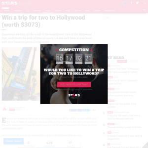 Win a trip for two to Hollywood