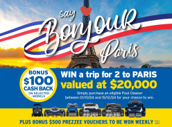 Win a Trip for Two to Paris or a $500 Prezzee Gift Card Weekly