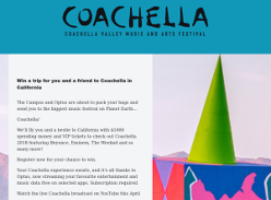 Win a trip for you and a friend to Coachella in California