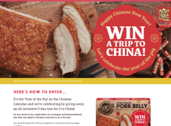Win a Trip to China for 2 from SunPork Fresh Foods Win a Trip to China for 2