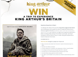 Win a trip to experience King Arthur's Britain!