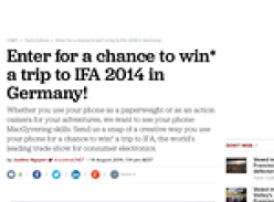 Win a trip to IFA 2014 in Germany!