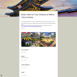 Win a Trip to Korea