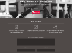 Win a trip to LA to see P!nk Live