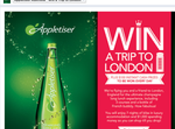 Win a trip to London + $100 instant win cash prizes to be won every day!