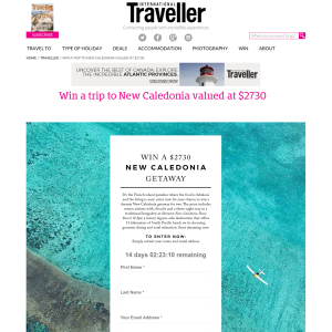 Win A Trip To New Caledonia