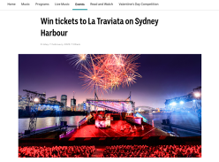 Win a Trip to See 'La Traviata' on Sydney Harbour