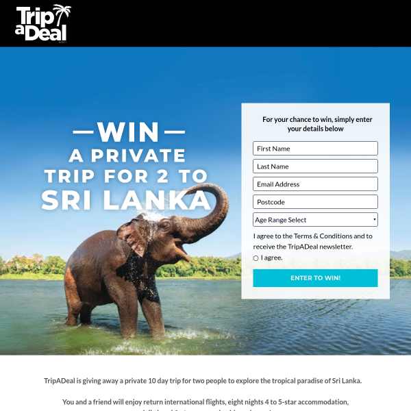Win a Trip to Sri Lanka for 2