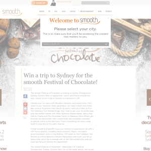Win a trip to Sydney for the smooth Festival of Chocolate
