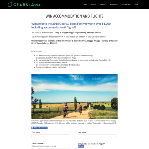 Win a trip to the 2016 Gears & Beers Festival worth over $1,000 including accommodation & flights! - GEARS & Beers