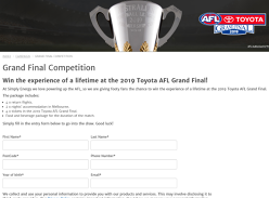 Win a Trip to the 2019 Toyota AFL Grand Final for 4