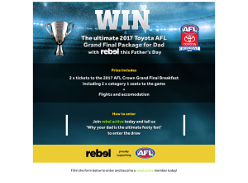 Win a trip to the AFL Grand Final