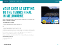 Win a trip to the Australian Open Tennis Finals in Melbourne!