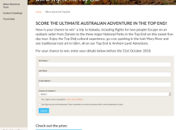 Win a trip to the Top End