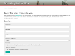 Win a trip to the USA
