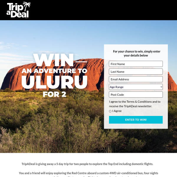 Win a Trip to Uluru for 2