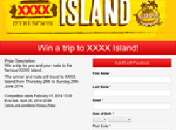 Win a trip to XXXX Island on the Great Barrier Reef!