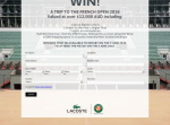 Win a trip tp the French Open 2016 valued at over $12,000!