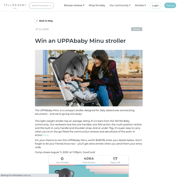 Win a UPPAbaby Minu stroller!