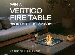 Win a Vertigo 50 Freestanding Ethanol Fire Table or Vertigo 40 Freestanding Ethanol Fire Table