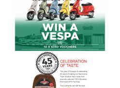 Win a Vespa or 1 of 10 $250 Woolworths vouchers! (Purchase Required)