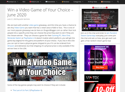 Win a Video Game of Your Choice