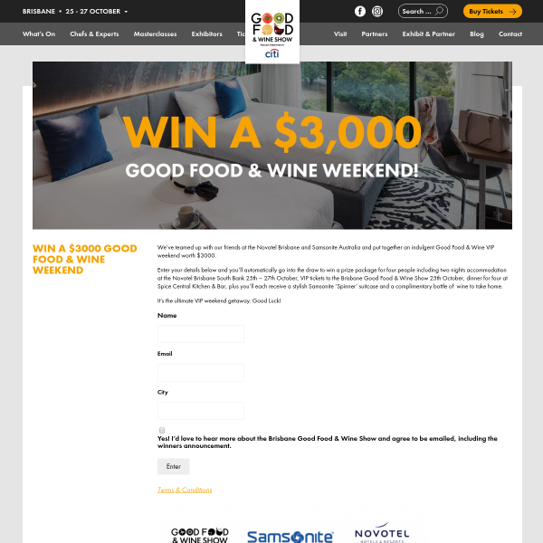 Win a VIP Brisbane Good Food & Wine Package for 4