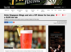 Win a VIP dinner for two plus a $100 bar tab