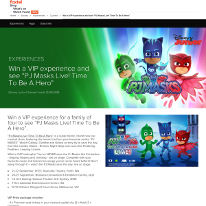 Win a VIP experience for a family of four to see “PJ Masks Live! Time To Be A Hero”
