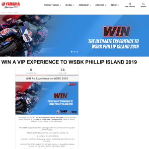 Win a VIP Experience to WSBK Phillip Island 2019