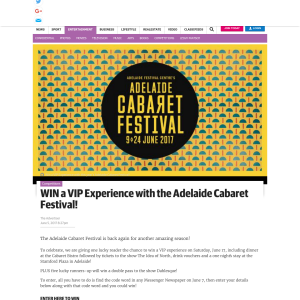 Win a VIP Experience with the Adelaide Cabaret Festival