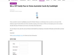 Win a VIP Family Pass to Vision Australia’s Carols By Candlelight