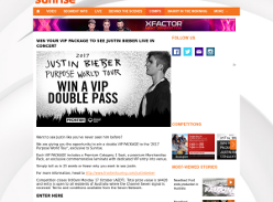 Win a VIP pacakge to see Justin Bieber LIVE in concert!