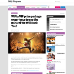 Win a VIP prize package experience to see the musical 'We Will Rock You'!