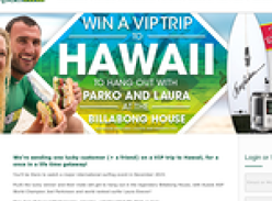 Win a VIP trip to Hawaii to hang out with Parko & Laura at the Billabong House!