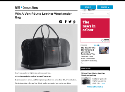 Win a 'Von-Routte' leather weekender bag worth over $600!