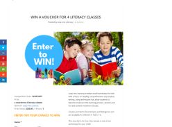 Win a Voucher for 4 Literacy Classes