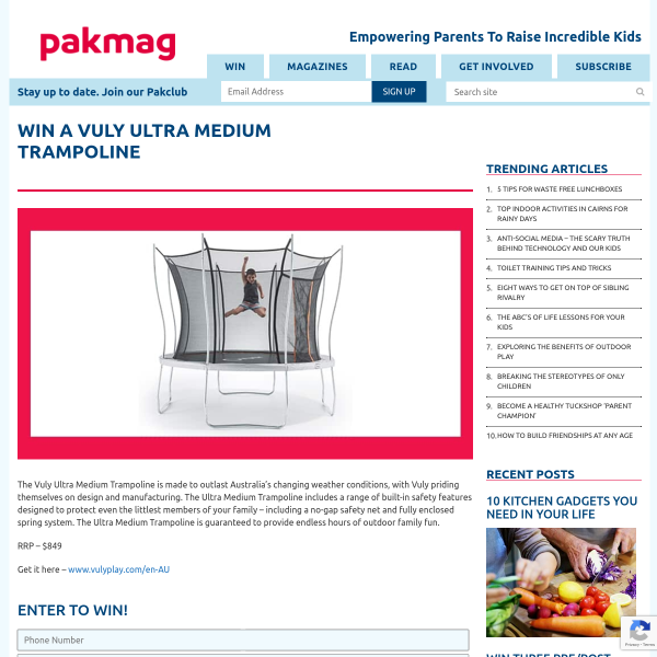 Win a Vuly Trampoline