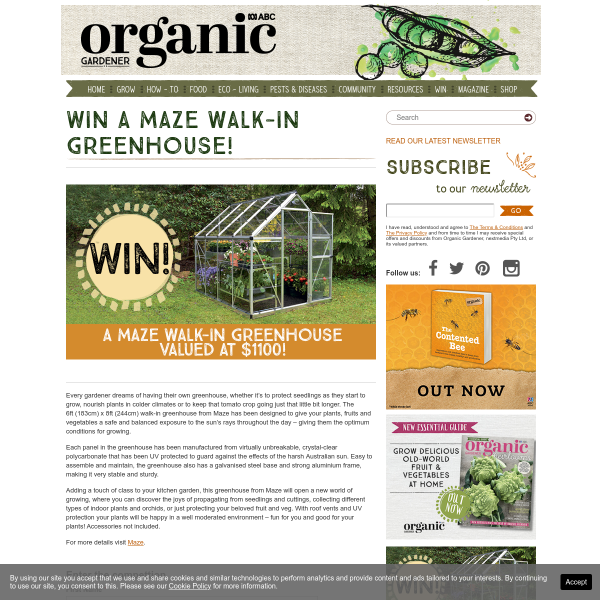 Win a Walk In Greenhouse