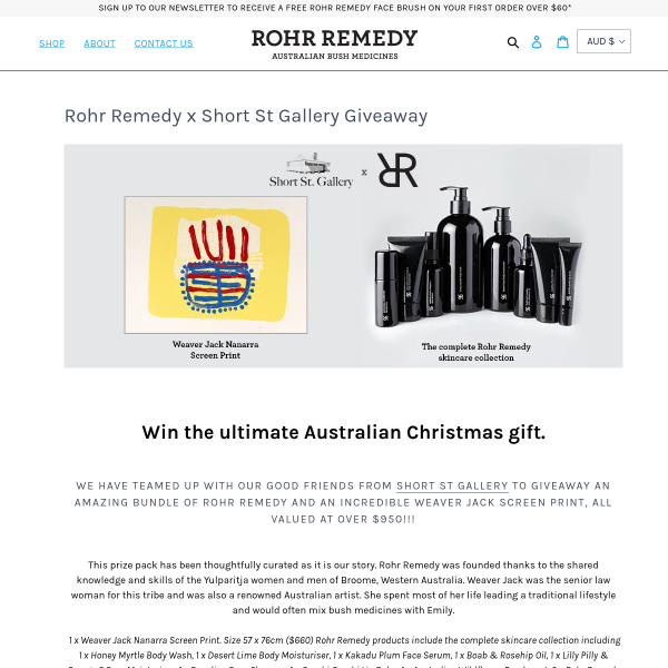 Win a Weaver Jack Nanarra Screen Print & Rohr Remedy Products
